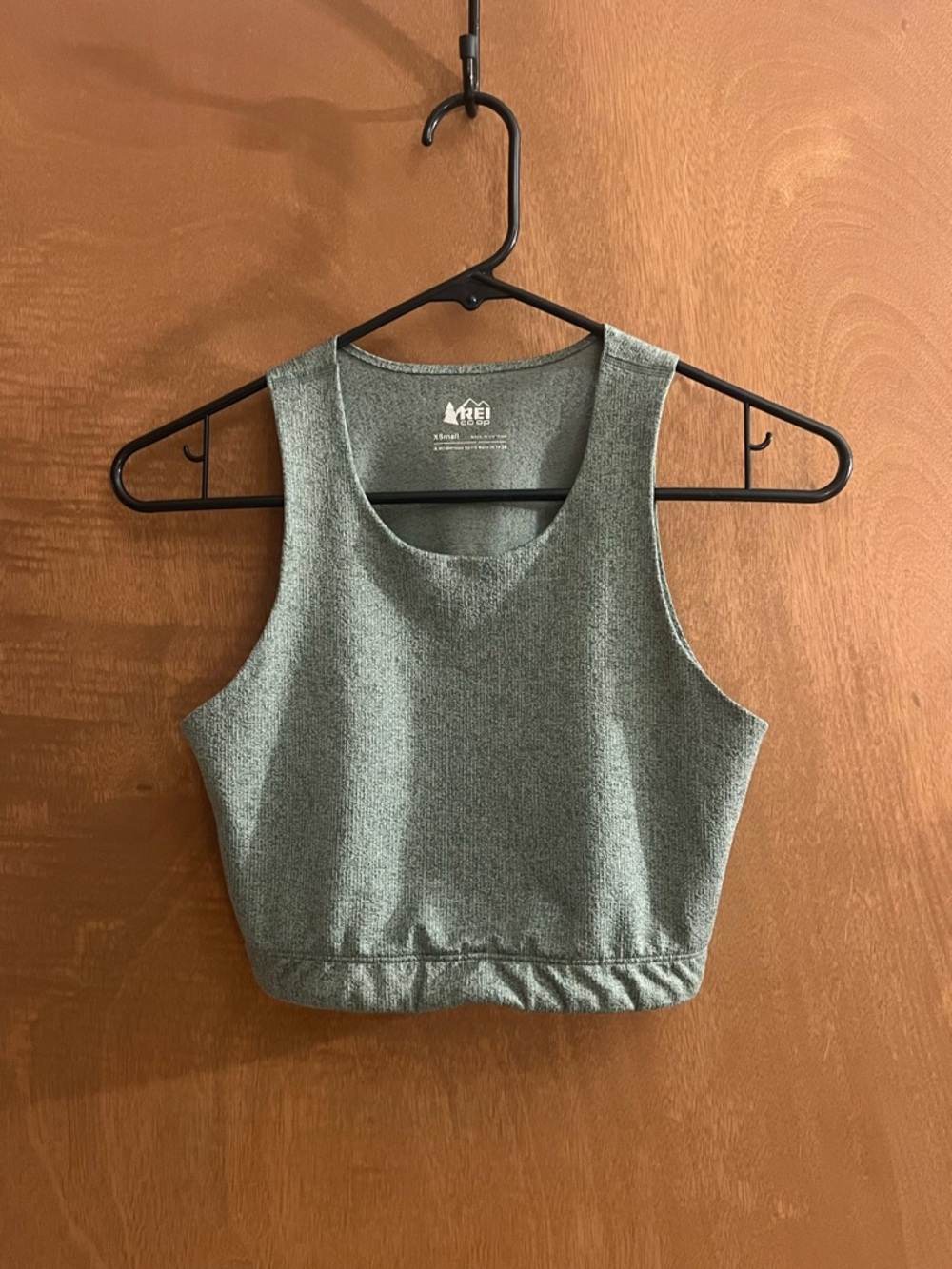 REI Heathered Green Cropped Tank Top
